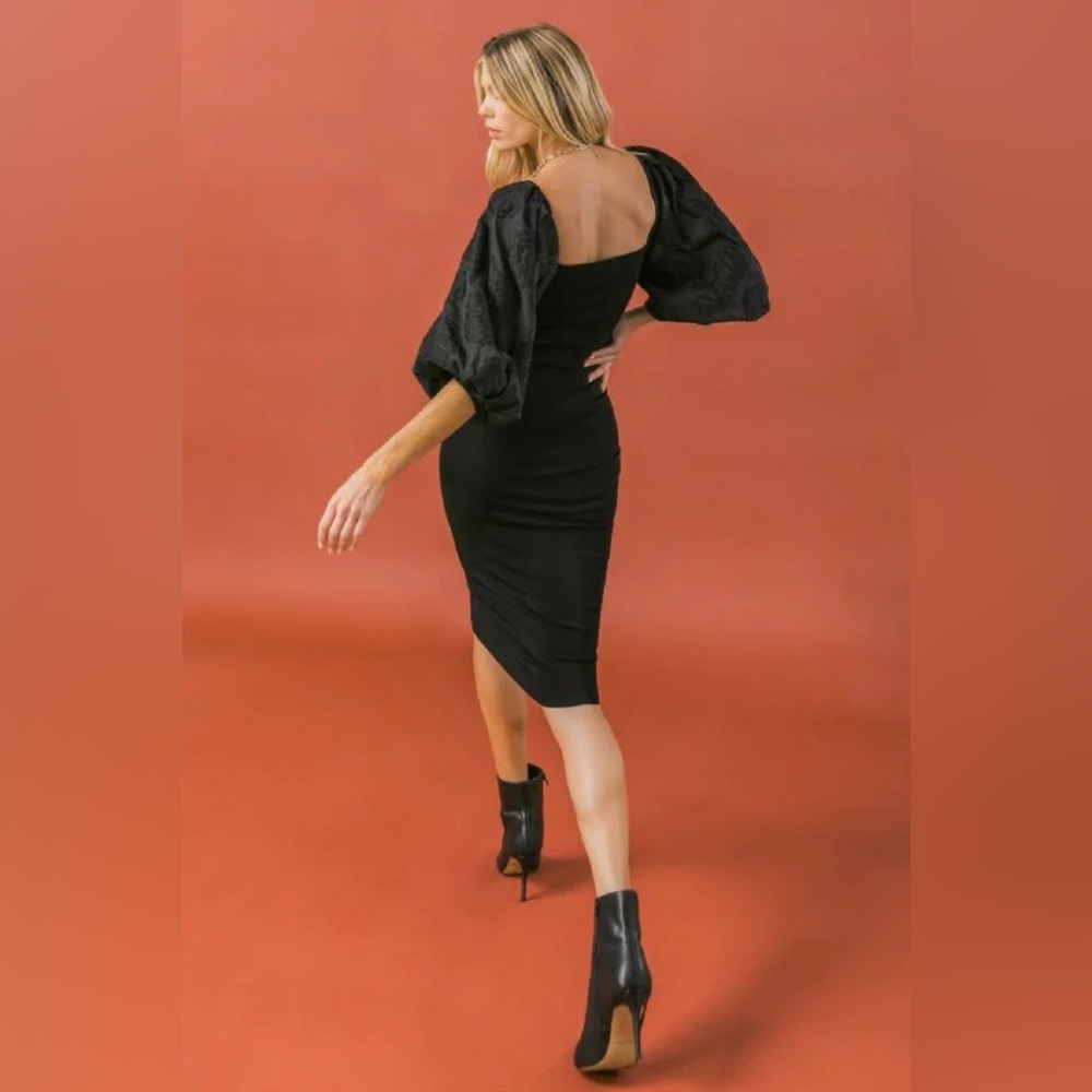NWT Jealous Tomato Puff Sleeve Bodycon Dress size medium - Picture 2 of 6
